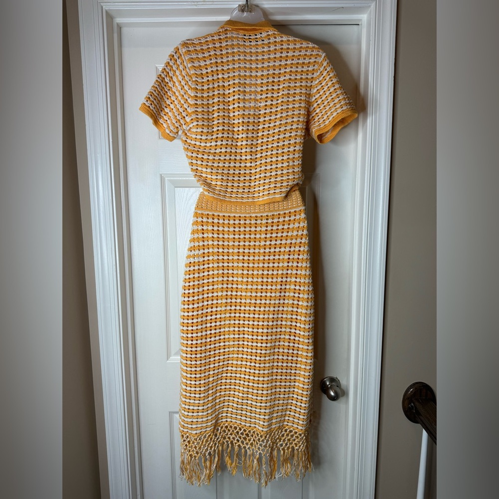 Derek Lam Knit Crop Polo and Fringe Skirt - Picture 9 of 12